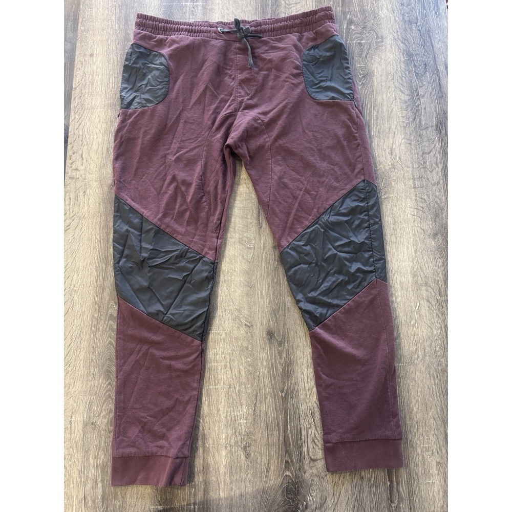 Retrofit Brand MFG Pull On Joggers Sweatpants  drawstring Wine/black men's XL